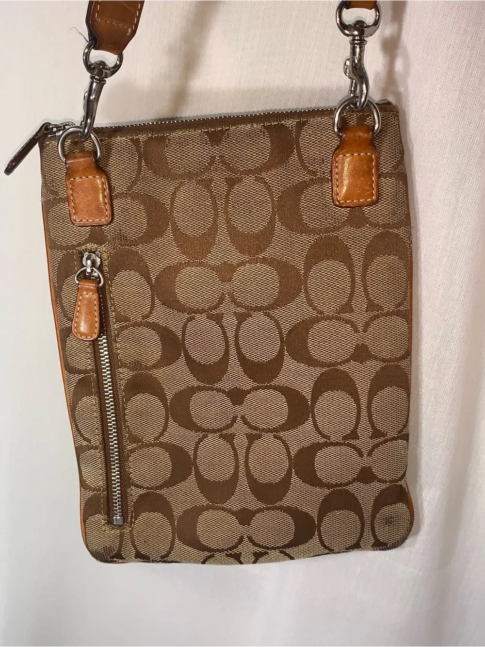 Coach Brown/Tan Signature Canvas Crossbody